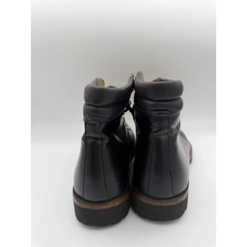 Taft Black Leather Hiking Boots Vibram Sole Handcrafted in Spain Mens 45